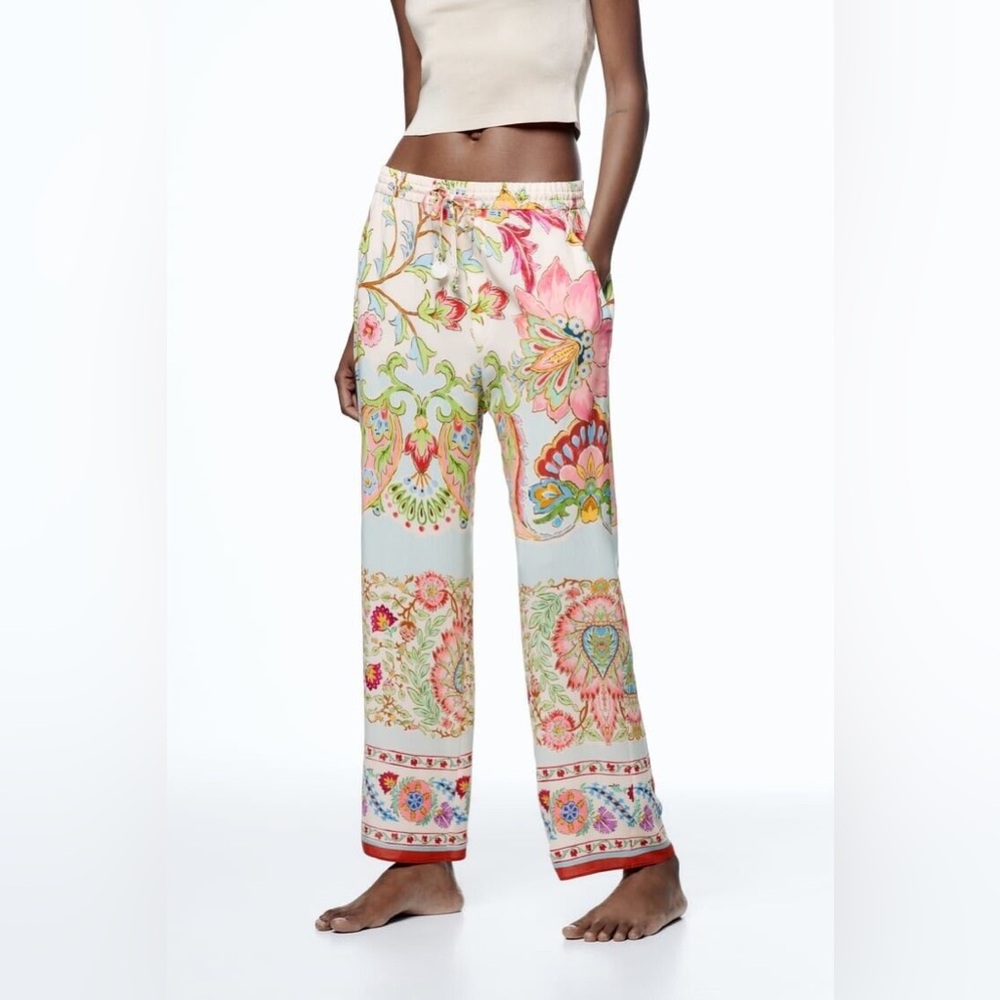 Zara Floral Palazzo Pants - size XL